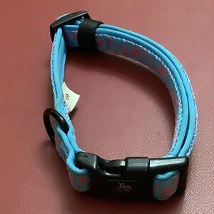 Blue/Pink Dog Collar with Adjustable Buckle Closure. New No Tag